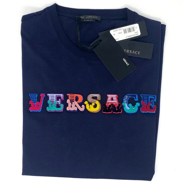 Brand New Versace Men’s Embroidered Logo T-shirt - Picture 6 of 6